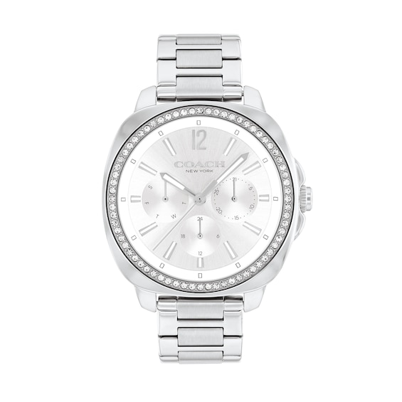 Ladiesâ Coach Kitt Crystal Accent Chronograph Watch with Silver-Tone Dial (Model: 14504400)