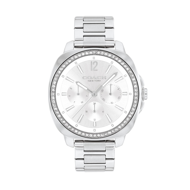 Main Image 1 of Ladies’ Coach Kitt Crystal Accent Chronograph Watch with Silver-Tone Dial (Model: 14504400)