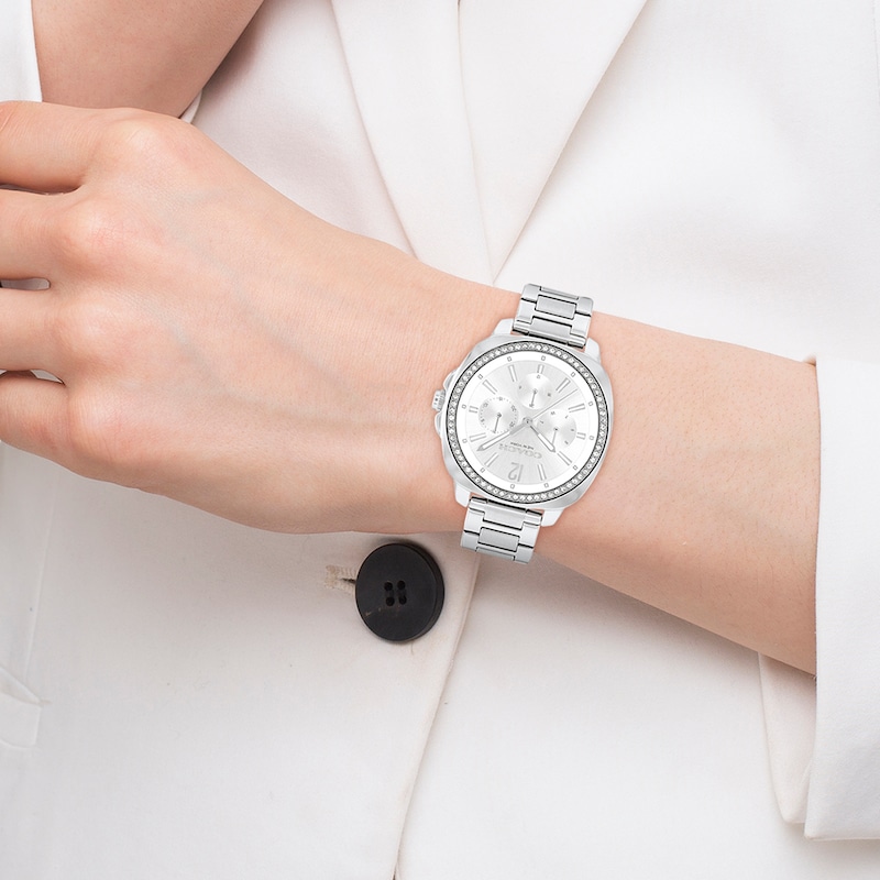 Main Image 4 of Ladies’ Coach Kitt Crystal Accent Chronograph Watch with Silver-Tone Dial (Model: 14504400)