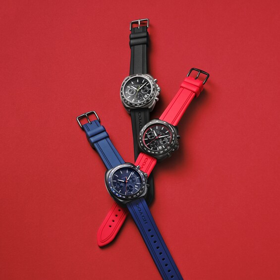 Menâs Coach Charter Grey IP Black Silicone Strap Chronograph Watch with Black Dial (Model: 14602709)