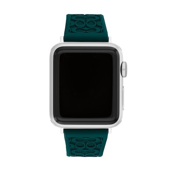 Ladiesâ Coach Apple Watch Straps Green Logo Interchangeable Replacement Band Smart Watch Attachment (Model: 14700256)