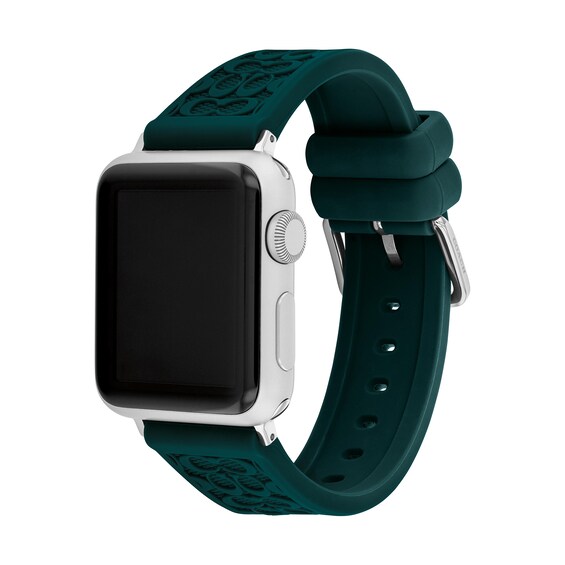 Ladiesâ Coach Apple Watch Straps Green Logo Interchangeable Replacement Band Smart Watch Attachment (Model: 14700256)
