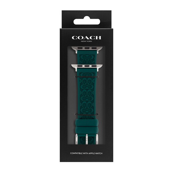 Ladiesâ Coach Apple Watch Straps Green Logo Interchangeable Replacement Band Smart Watch Attachment (Model: 14700256)