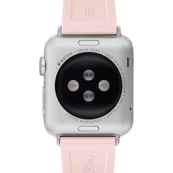 Ladies’ Coach Apple Watch Straps Pink Logo Interchangeable Replacement Band Smart Watch Attachment (Model: 14700260)