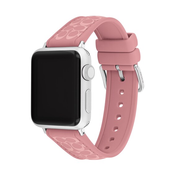 Ladies’ Coach Apple Watch Straps Blush Logo Interchangeable Replacement Band Smart Watch Attachment (Model: 14700266)