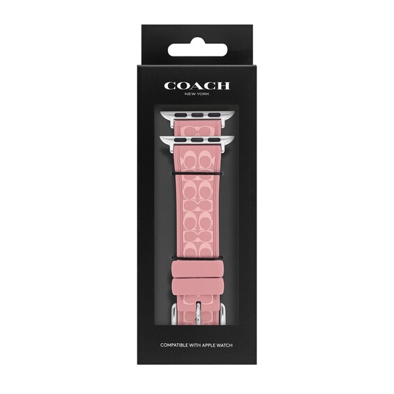 Ladies’ Coach Apple Watch Straps Blush Logo Interchangeable Replacement Band Smart Watch Attachment (Model: 14700266)