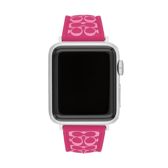 Ladiesâ Coach Apple Watch Straps Hot Pink Interchangeable Replacement Band Smart Watch Attachment (Model: 14700287)