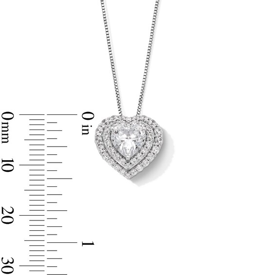 1-1/2 CT. T.w. Lab-Grown Diamond Double Frame Heart Pendant in Sterling Silver (F/Si2)