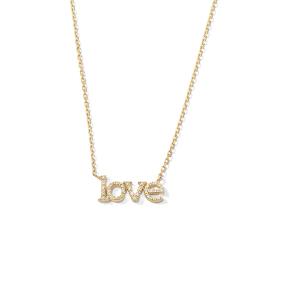 1/10 CT. T.w. Diamond “love” Necklace in 10K Gold - 17”