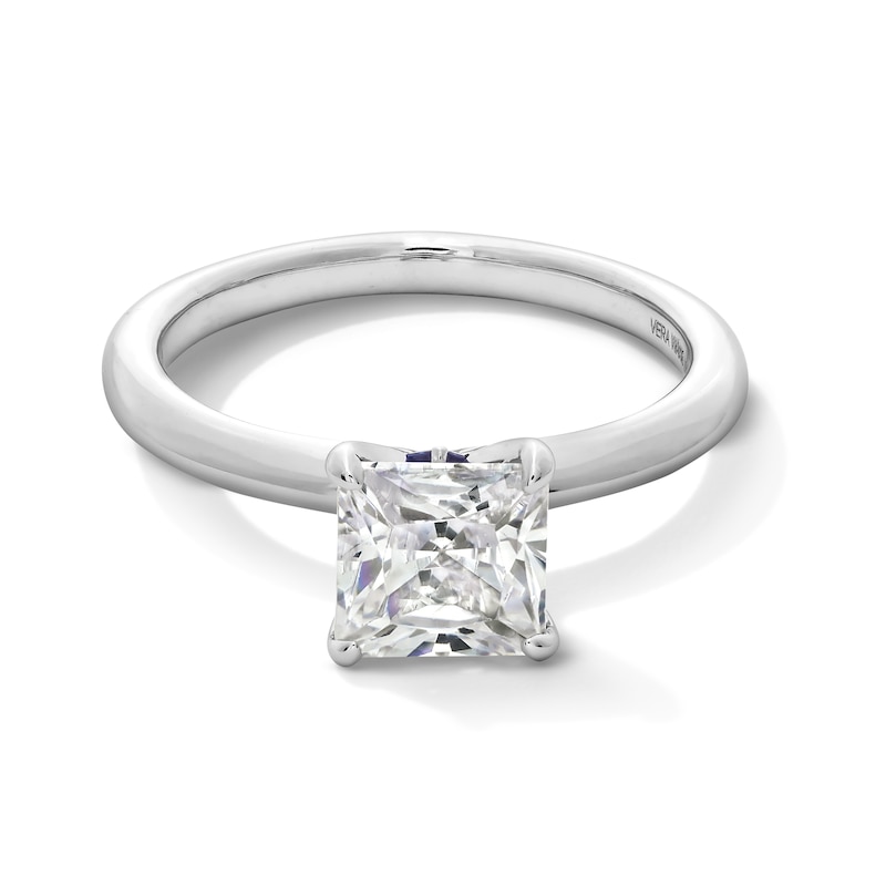 Main Image 1 of Vera Wang Love Collection 1-1/2 CT. Princess-Cut Certified Diamond Solitaire Engagement Ring in 14K White Gold (I/SI2)