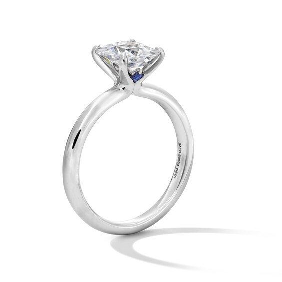 Vera Wang Love Collection 1-1/2 CT. Princess-Cut Certified Diamond Solitaire Engagement Ring in 14K White Gold (I/Si2)