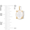 Thumbnail Image 2 of Elongated Oval White Topaz Solitaire Necklace Charm in Sterling Silver with 18K Gold Plate