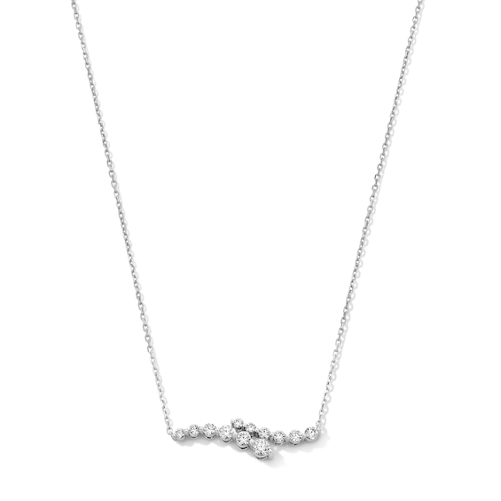 1/2 CT. T.w. Journey Certified Lab-Grown Diamond Bypass Necklace in 10K White Gold (F/Vs2)