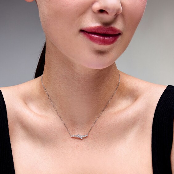 1/2 CT. T.w. Journey Certified Lab-Grown Diamond Bypass Necklace in 10K White Gold (F/Vs2)