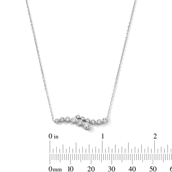1/2 CT. T.w. Journey Certified Lab-Grown Diamond Bypass Necklace in 10K White Gold (F/Vs2)