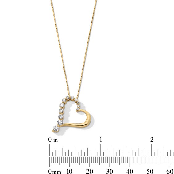 1/2 CT. T.w. Journey Lab-Grown Diamond Tilted Heart Pendant in 10K Gold (I/Si2)