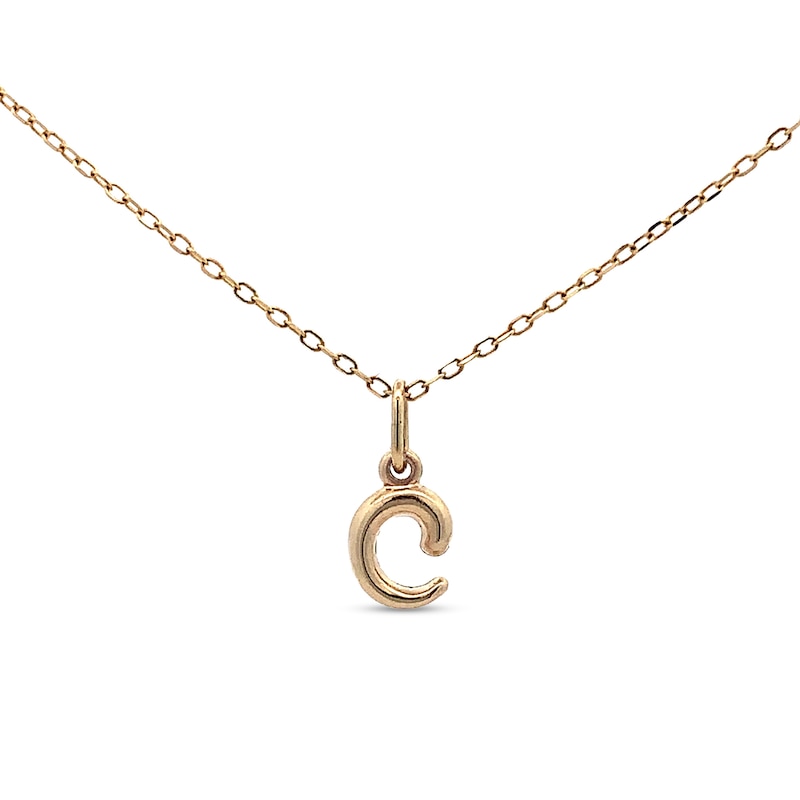 Main Image 1 of Bubble Letter &quot;C&quot; Initial Pendant in Hollow 14K Gold