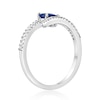 Thumbnail Image 3 of Oval Blue Sapphire and 1/8 CT. T.W. Diamond Bypass Ring in 10K White Gold