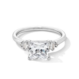 2-1/4 CT. T.W. Princess-Cut Certified Lab-Grown Diamond Fancy Side Engagement Ring in 14K White Gold (F/VS2)