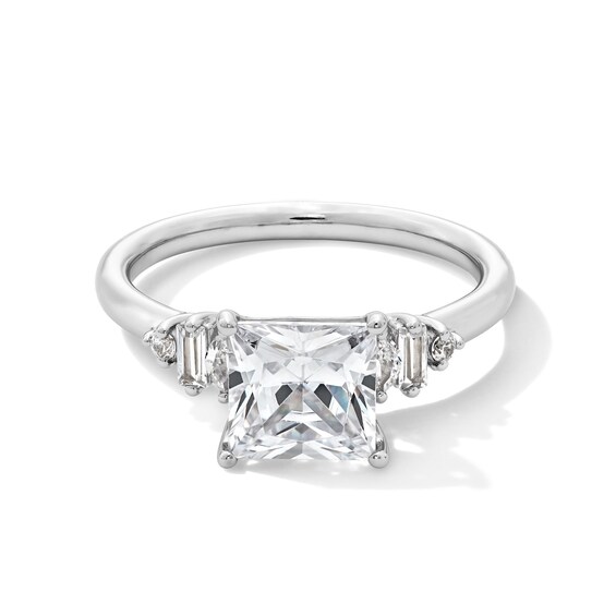 2-1/4 CT. T.w. Princess-Cut Certified Lab-Grown Diamond Fancy Side Engagement Ring in 14K White Gold (F/Vs2)