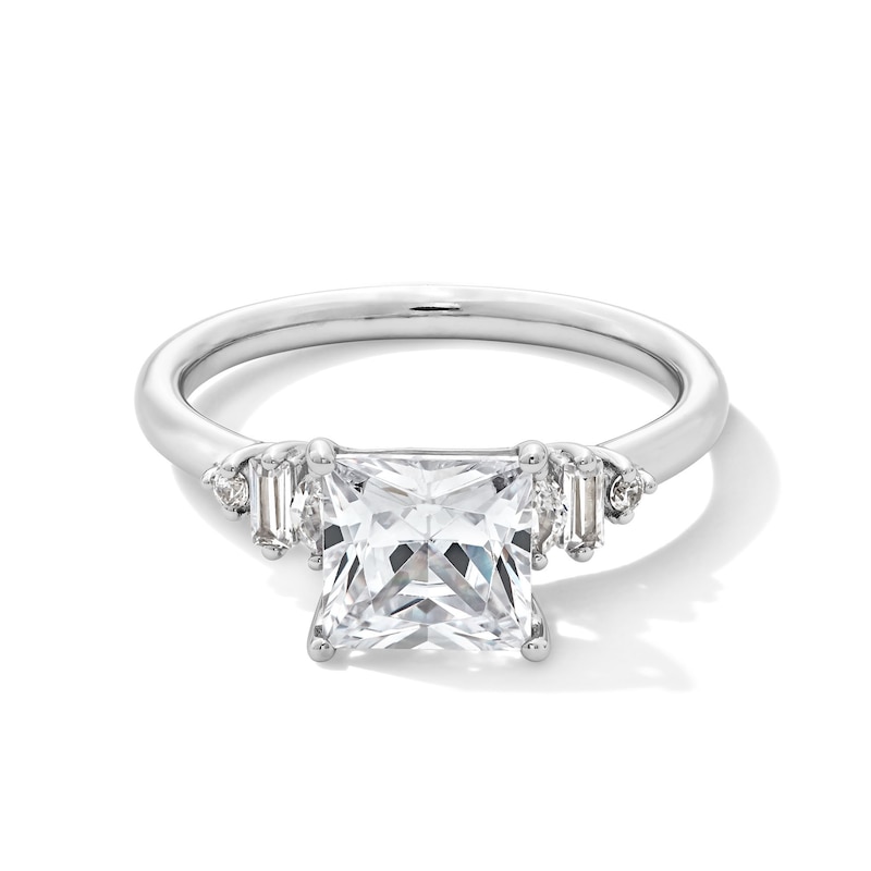 Main Image 1 of 2-1/4 CT. T.W. Princess-Cut Certified Lab-Grown Diamond Fancy Side Engagement Ring in 14K White Gold (F/VS2)