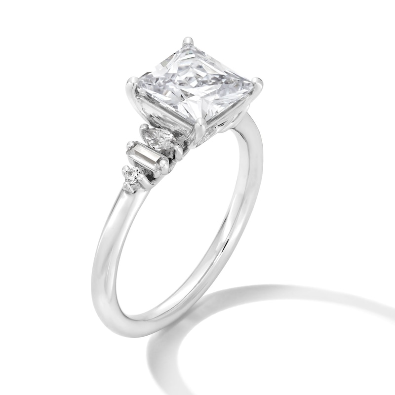 Main Image 3 of 2-1/4 CT. T.W. Princess-Cut Certified Lab-Grown Diamond Fancy Side Engagement Ring in 14K White Gold (F/VS2)