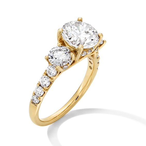 3-1/2 CT. T.w. Certified Lab-Grown Diamond Three Stone Engagement Ring in 14K Gold (F/Vs2)