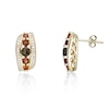 Thumbnail Image 2 of Smoky Quartz, Citrine and White Lab-Created Sapphire Graduated Drop Earrings in Sterling Silver with 18K Gold Plate