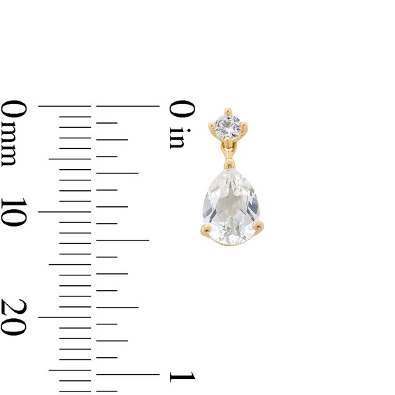 Multi-Shaped White Lab-Created Sapphire âYâ Necklace and Drop Earrings Set in Sterling Silver with 14K Gold Plate