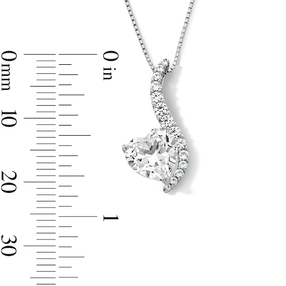 Heart-Shaped White Lab-Created Sapphire Pendant