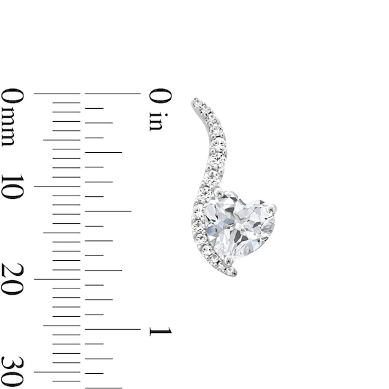 Heart-Shaped White Lab-Created Sapphire Pendant