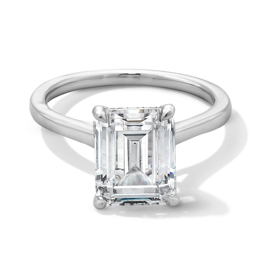3 CT. Emerald-Cut Certified Lab-Grown Diamond Solitaire Engagement Ring in 14K White Gold (F/Vs2)