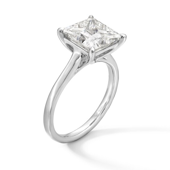 4 CT. Princess-Cut Certified Lab-Grown Diamond Solitaire Engagement Ring in 14K White Gold (F/Vs2)