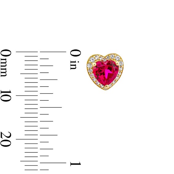 Heart-Shaped Lab-Created Ruby and White Lab-Created Sapphire jewelry Set in Sterling Silver with 14K Gold Plate