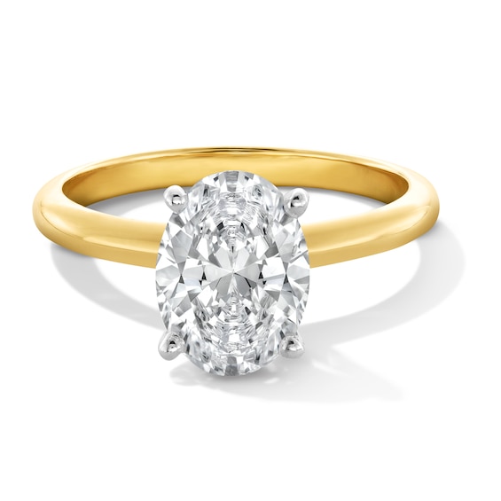 2 CT. Oval Certified Lab-Grown Diamond Solitaire Engagement Ring in 14K Gold (F/Vs2)