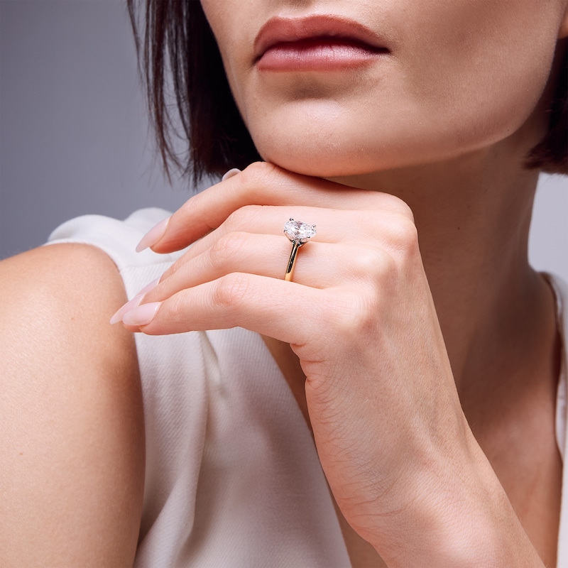 Main Image 2 of 2 CT. Oval Certified Lab-Grown Diamond Solitaire Engagement Ring in 14K Gold (F/VS2)