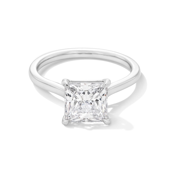 3 CT. Princess-Cut Certified Lab-Grown Diamond Solitaire Engagement Ring in 14K White Gold (F/Vs2)