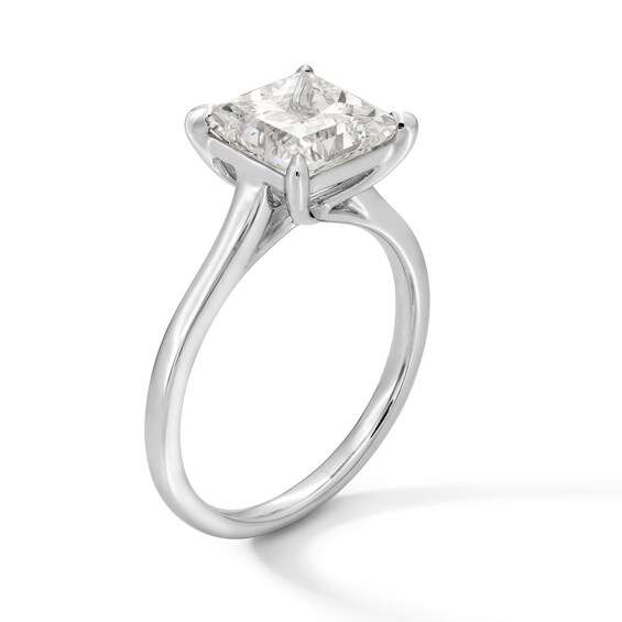 3 CT. Princess-Cut Certified Lab-Grown Diamond Solitaire Engagement Ring in 14K White Gold (F/Vs2)