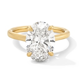 4 CT. Oval Certified Lab-Grown Diamond Solitaire Engagement Ring in 14K Gold (F/VS2)