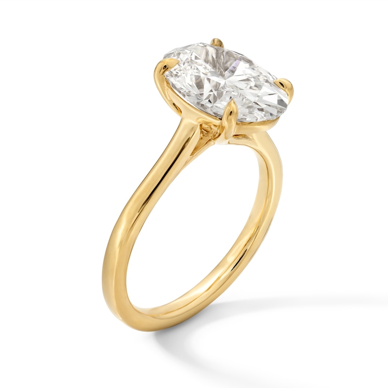 Main Image 3 of 4 CT. Oval Certified Lab-Grown Diamond Solitaire Engagement Ring in 14K Gold (F/VS2)