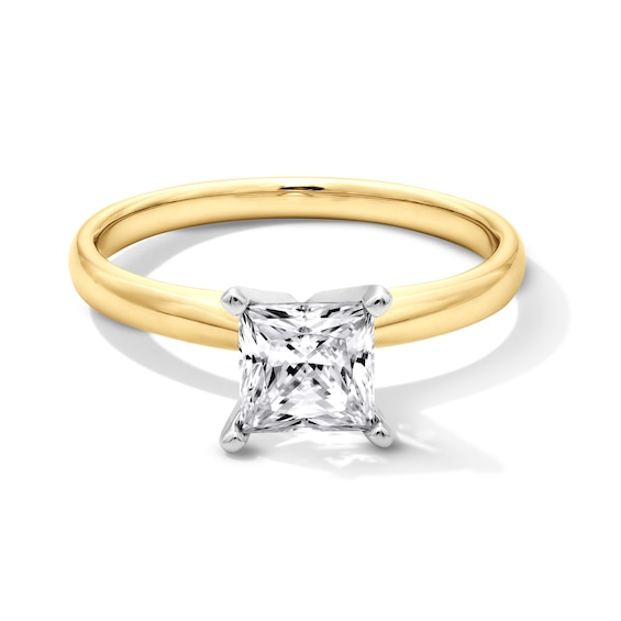 1 CT. Princess-Cut Certified Lab-Grown Diamond Solitaire Engagement Ring in 14K Gold (F/Vs2)