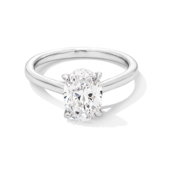 3 CT. Oval Certified Lab-Grown Diamond Solitaire Engagement Ring in 14K Gold (F/Vs2