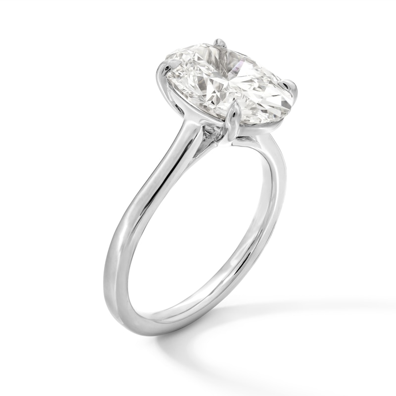 Main Image 3 of 3 CT. Oval Certified Lab-Grown Diamond Solitaire Engagement Ring in 14K White Gold (F/VS2)