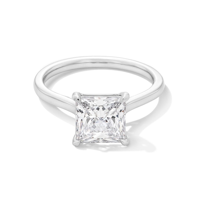 Main Image 1 of 4 CT. Princess-Cut Certified Lab-Grown Diamond Solitaire Engagement Ring in 14K White Gold (F/VS2)