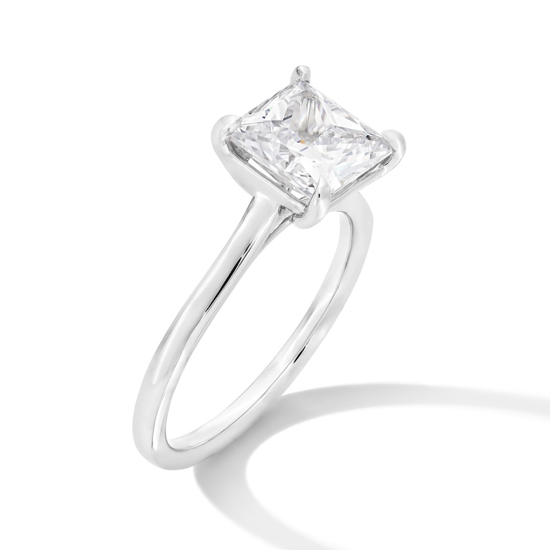 Main Image 2 of 4 CT. Princess-Cut Certified Lab-Grown Diamond Solitaire Engagement Ring in 14K White Gold (F/VS2)