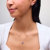 Thumbnail Image 2 of Amethyst and White Lab-Created Sapphire Heart Pendant and Stud Earrings Set in Sterling Silver