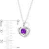 Thumbnail Image 4 of Amethyst and White Lab-Created Sapphire Heart Pendant and Stud Earrings Set in Sterling Silver