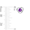 Thumbnail Image 5 of Amethyst and White Lab-Created Sapphire Heart Pendant and Stud Earrings Set in Sterling Silver