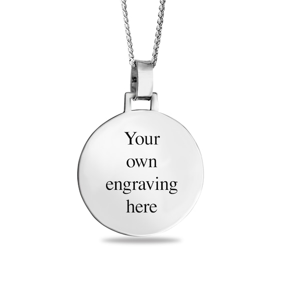 Engravable Photo "Until I See You Again" Pendant in Sterling Silver (1 Image and 4 Lines) - 22â