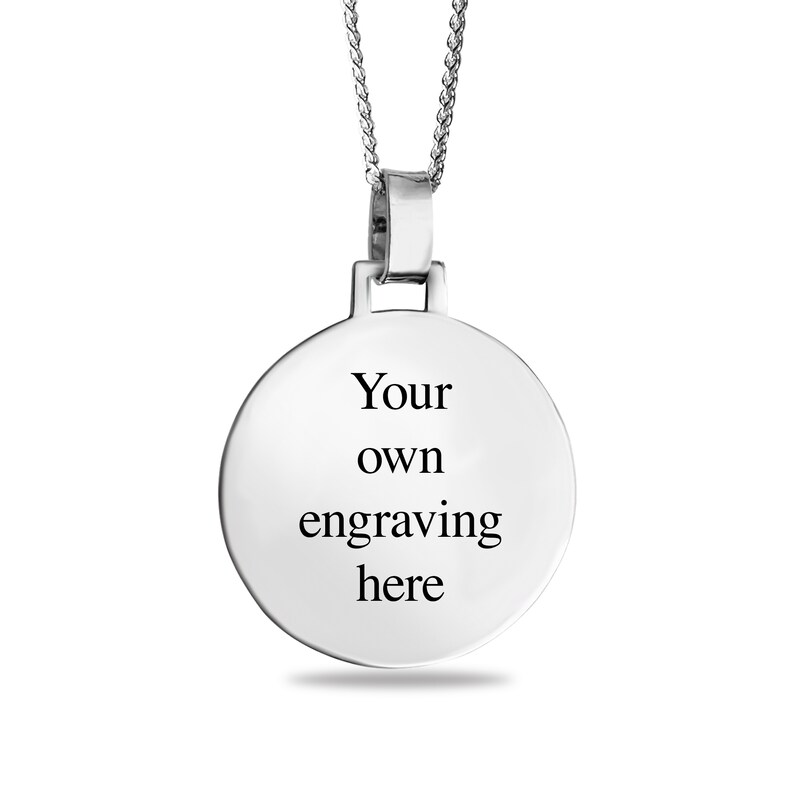 Main Image 2 of Engravable Photo "Until I See You Again" Pendant in Sterling Silver (1 Image and 4 Lines) - 22”